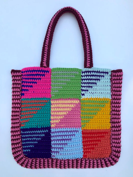 Multicolor Geometric Stripe Tote Bag