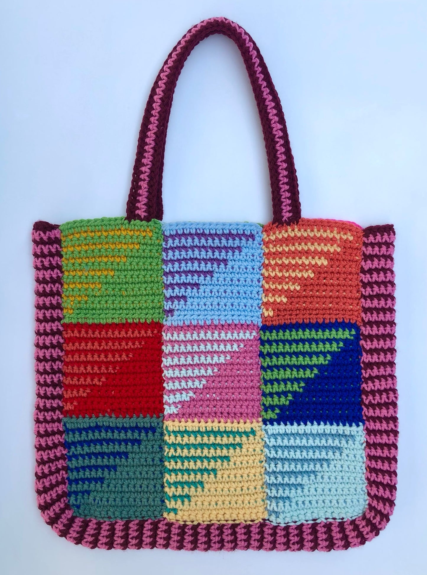 Multicolor Geometric Stripe Tote Bag